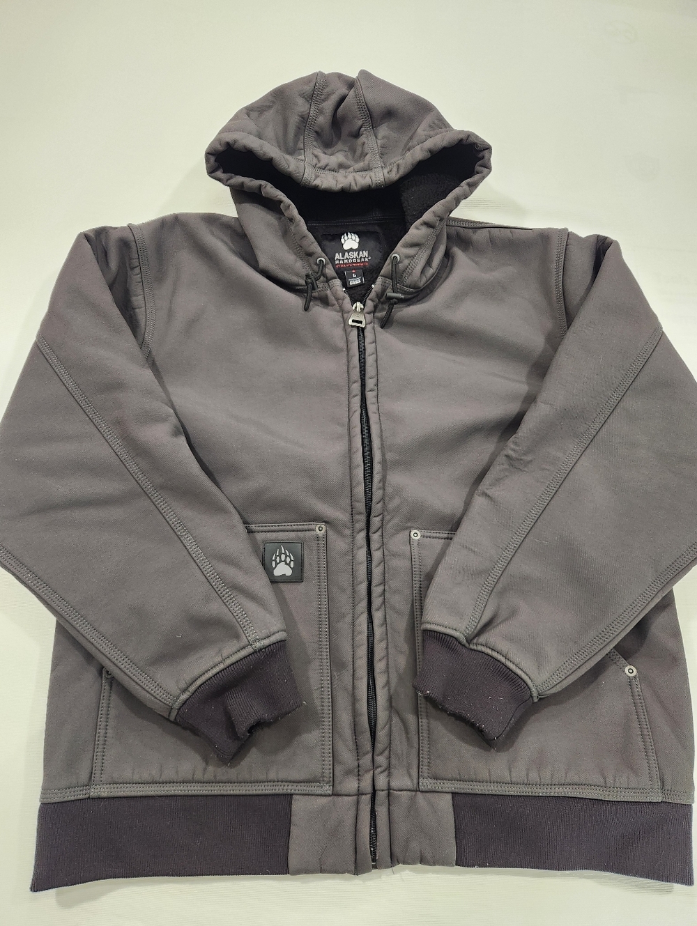 Alaskan Hardgear By Duluth Trading Co Lined Men's Jacket Large Gray Hooded